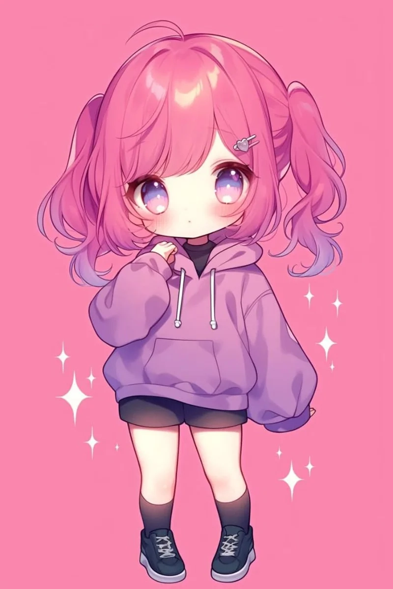 Trọn bộ đáng yêu hình anime chibi nữ hot trend