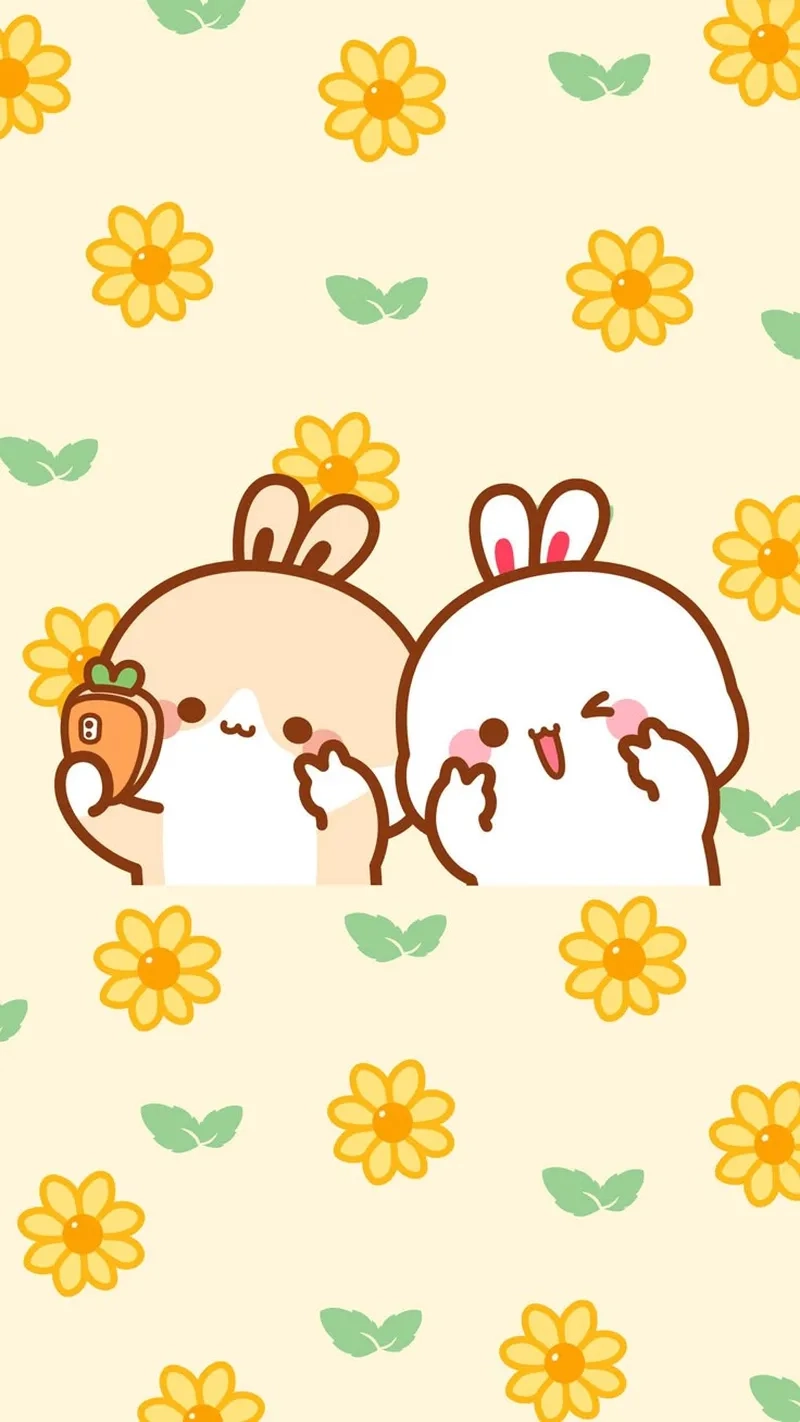 Thay hình nền với hình cute con thỏ siêu xinh