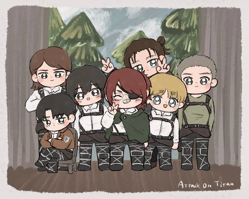 Tận hưởng hình nền tuyệt đẹp từ aot chibi wallpaper