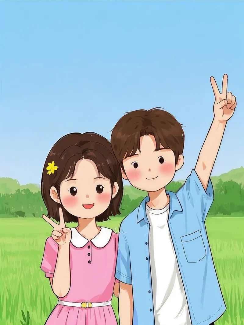 Ngắm bộ sưu tập avatar cute chibi đôi xinh xắn đáng yêu