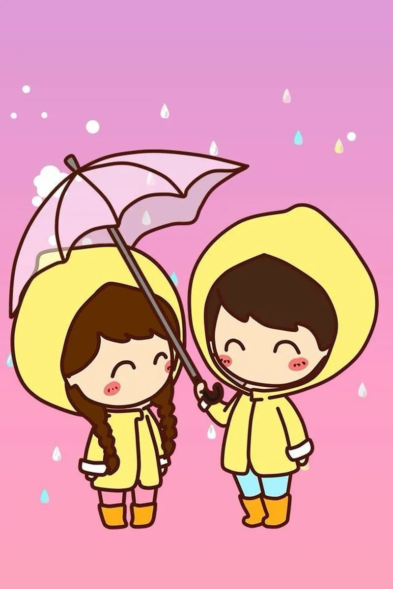 Bộ ảnh nền cute chibi avatar đôi siêu xinh cho fan chibi