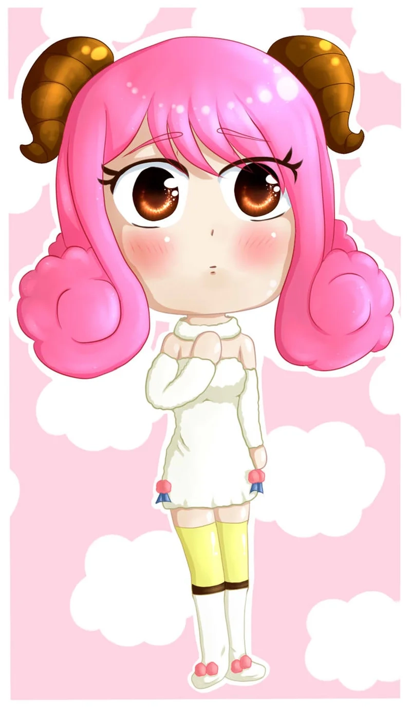 Thả tim cho cung bạch dương chibi siêu xinh