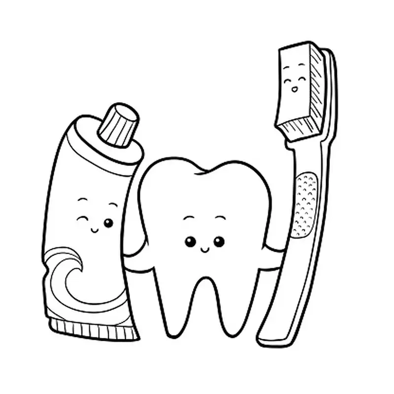 Bộ sưu tập tranh tô màu bàn chải đánh răng đơn giản phù hợp mọi lứa tuổi