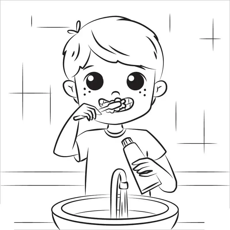 Khuyến khích thói quen tốt từ nhỏ với tranh tô màu bé đánh răng sinh động