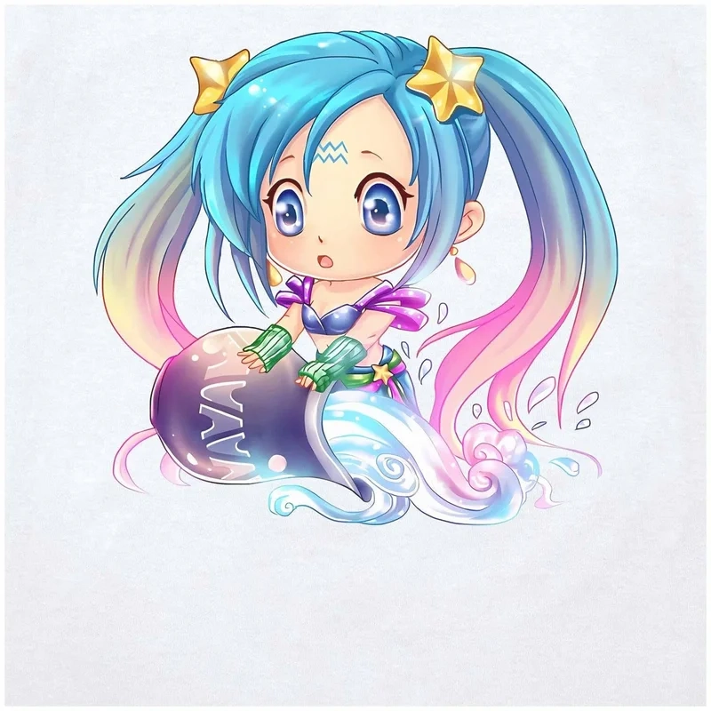 Biến màn hình sống động với hình nền cung bảo bình chibi