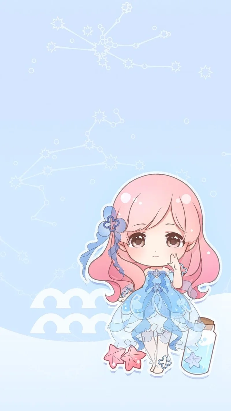 Chiêm ngưỡng cung bảo bình chibi đáng yêu này