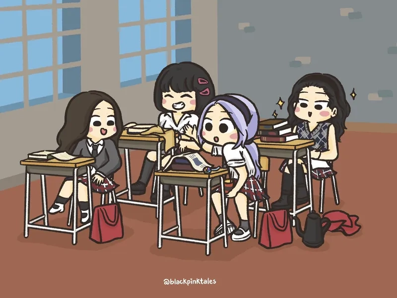 Thêm phong cách cho máy với hình nền blackpink chibi cute