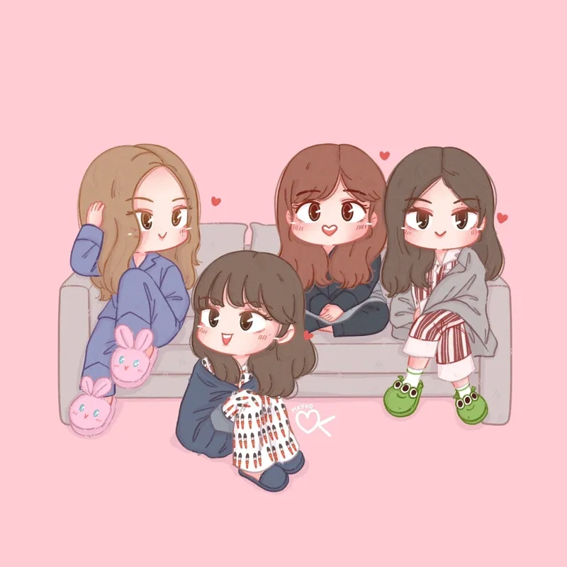 Tải ngay ảnh blackpink chibi cute siêu đáng yêu