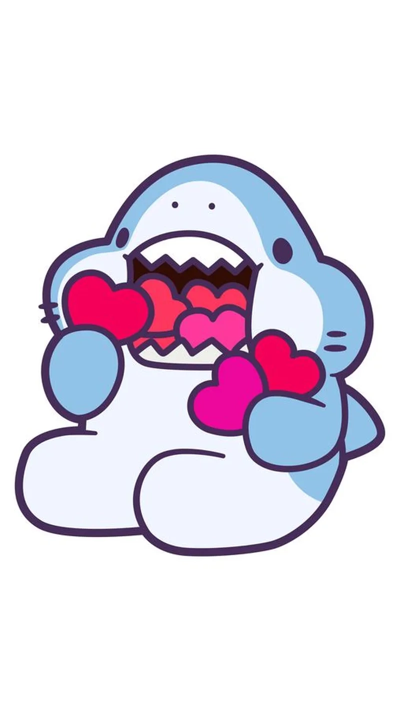 Sở hữu ngay sticker cute hình cá mập chibi ngộ nghĩnh