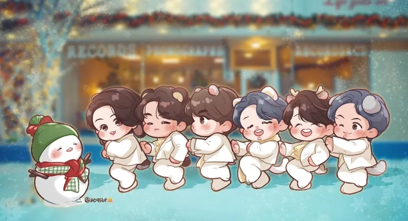 Thả tim cho bts chibi cute đáng yêu này