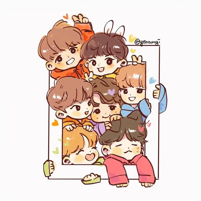 Chiêm ngưỡng hình chibi bts siêu dễ thương