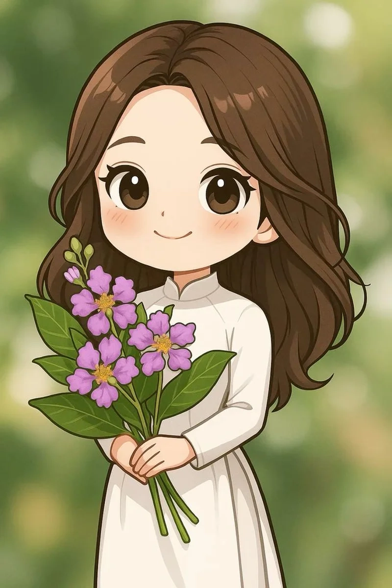 Khám phá hình cô giáo mặc áo dài chibi ngọt ngào