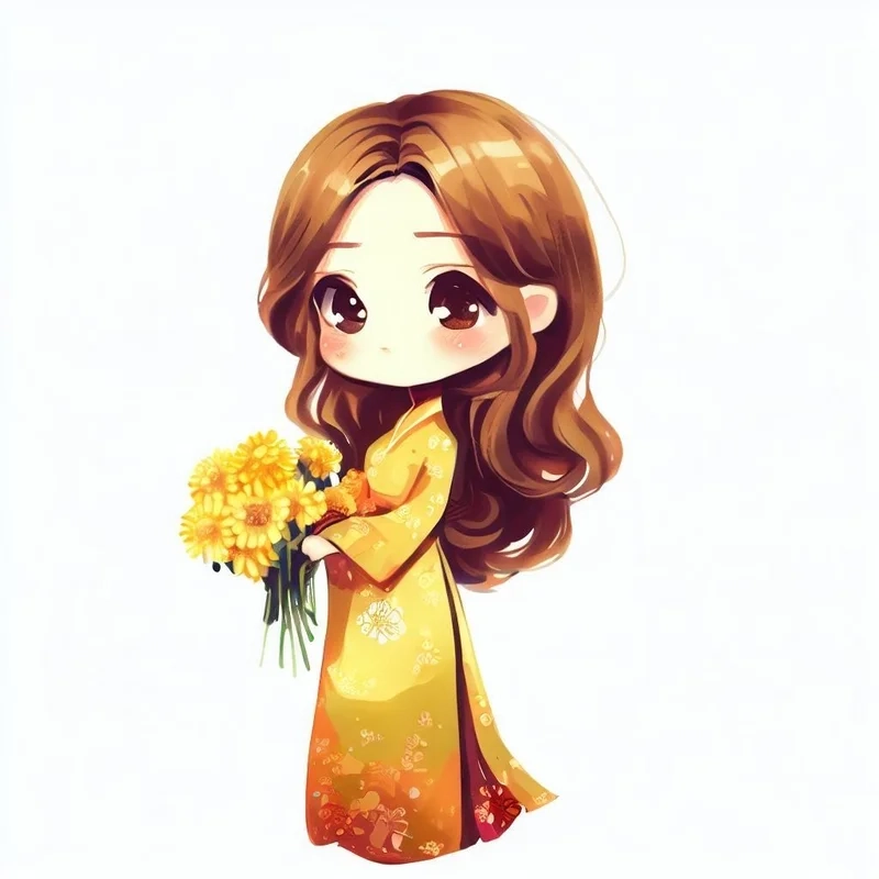 Bộ sưu tập hình ảnh cô giáo mặc áo dài chibi siêu hot