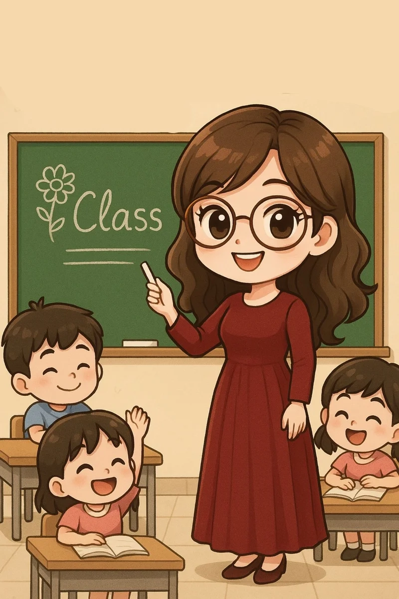 Siêu dễ thương với chibi giáo viên đáng yêu
