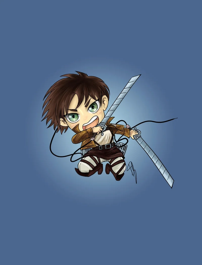 Thêm sinh động cho màn hình với eren chibi wallpaper