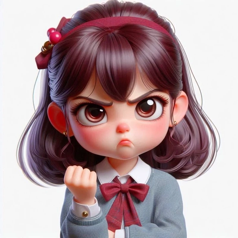 Sắc thái mạnh mẽ qua tức giận chibi