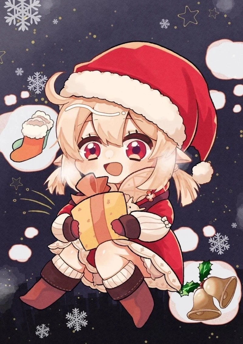 Đón lễ hội lung linh cùng chibi anime hình ảnh giáng sinh cute