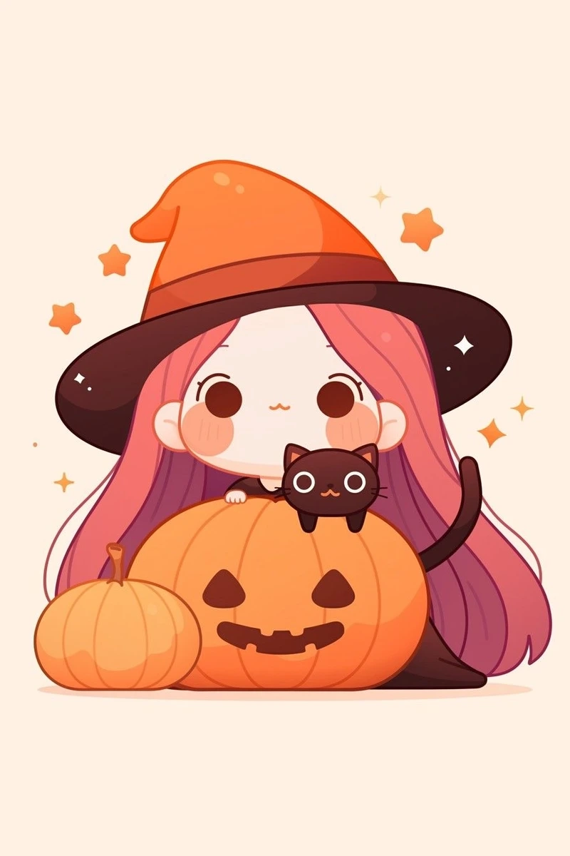 Không khí rùng rợn nhưng dễ thương với halloween chibi