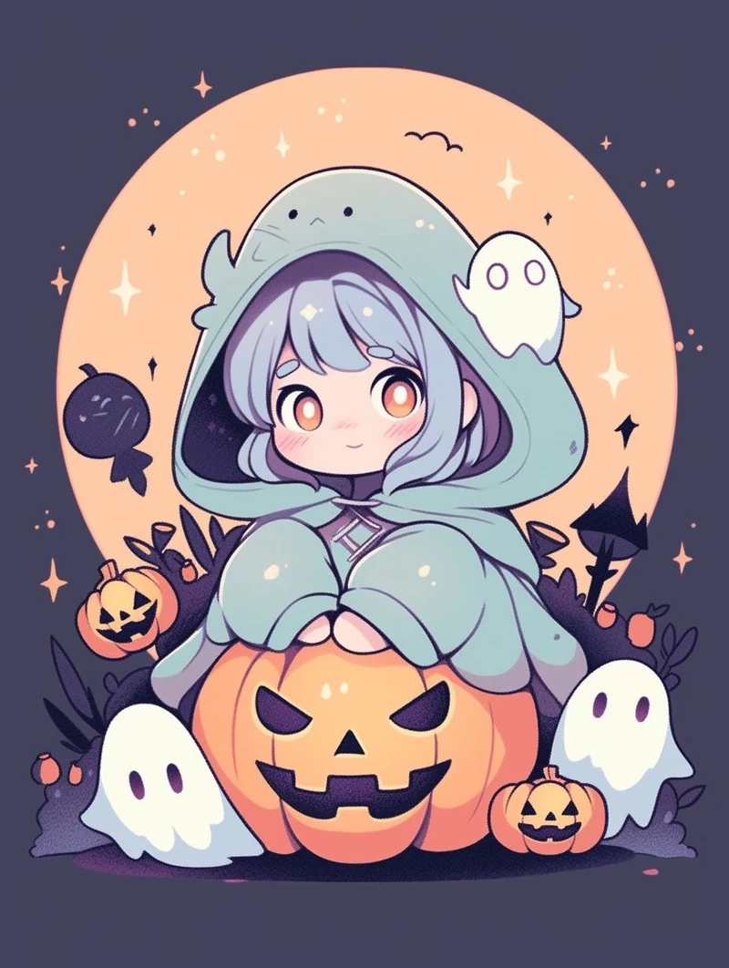 Sắc màu ma thuật ngọt ngào từ chibi halloween anime