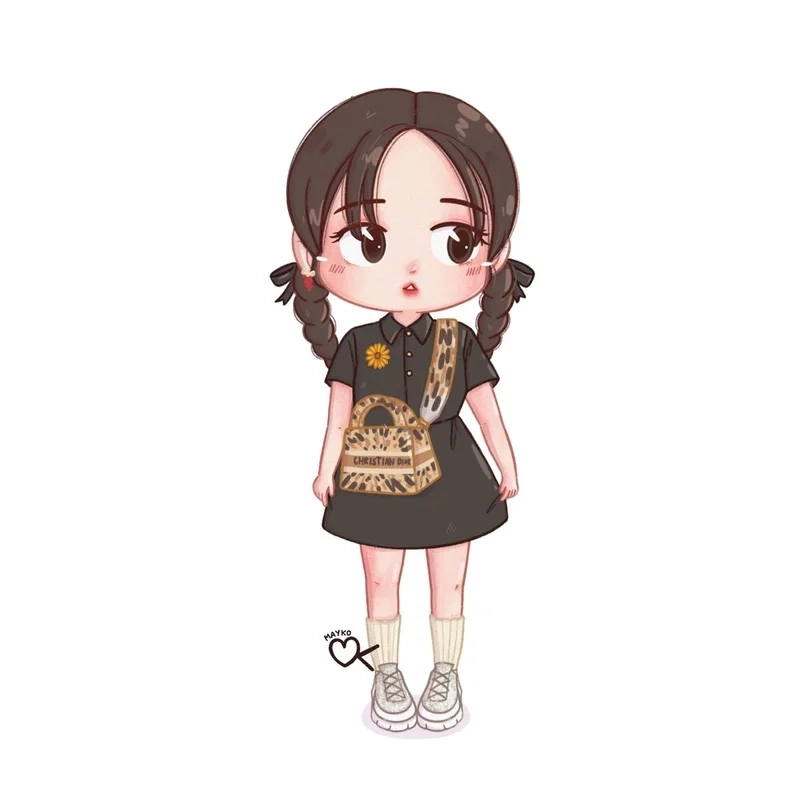 Ngắm nhìn hình jisoo chibi và thả tim liền