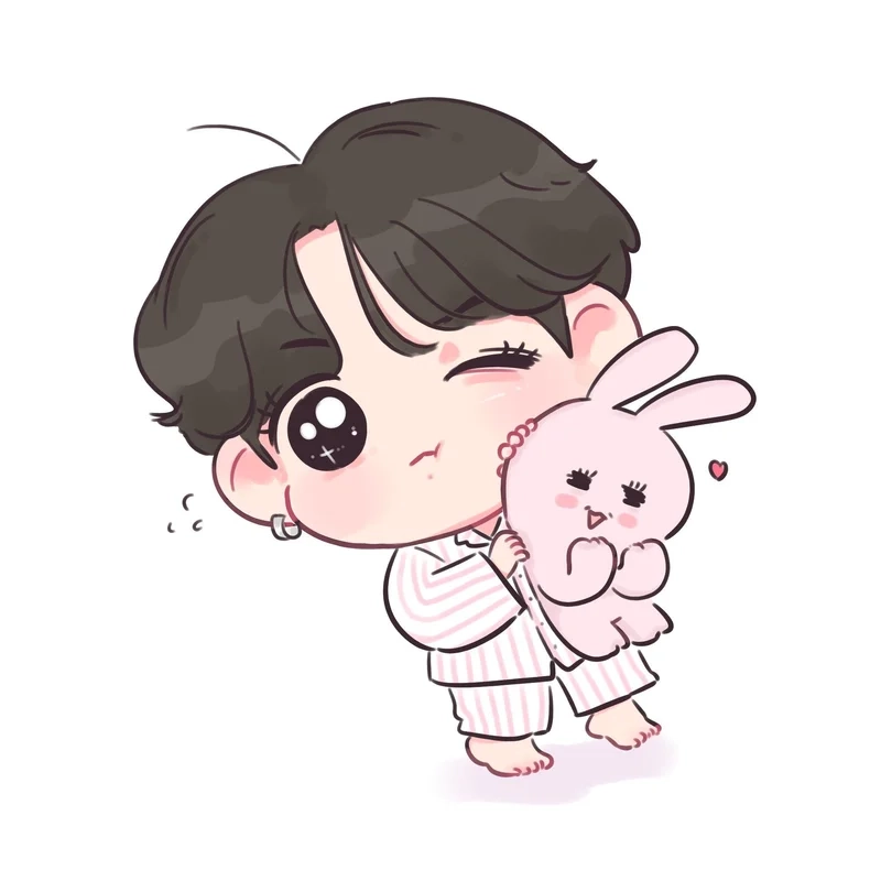 Vẽ tranh sáng tạo với jungkook anime chibi thú vị
