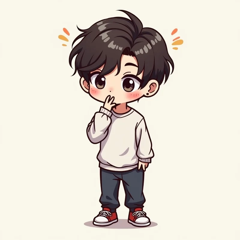 Trang trí màn hình cùng hình chibi jungkook tuyệt đẹp