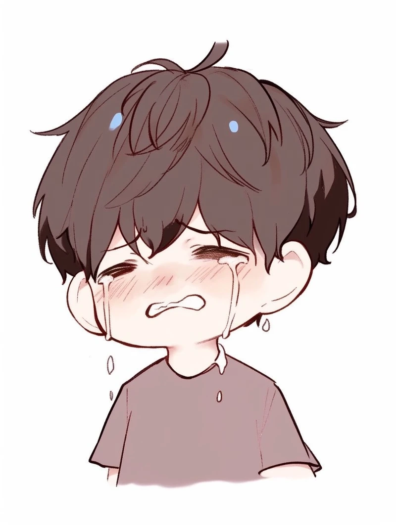 Niềm thương cảm tỏa sáng trong ảnh chibi khóc cute