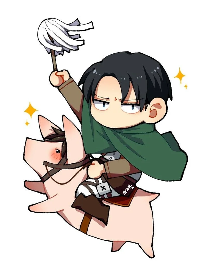 Trang trí màn hình với levi ackerman chibi png chất lượng