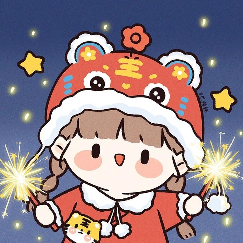 Điểm tô màn hình điện thoại bằng hình nền tết chibi