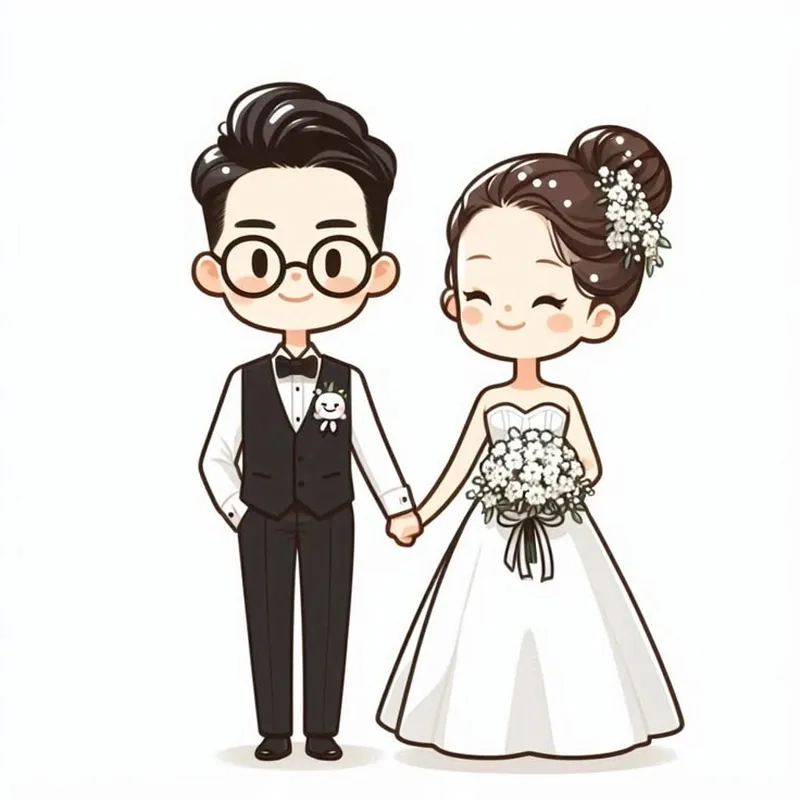 Thưởng thức ngay loạt chibi cô dâu chú rể cực đáng yêu