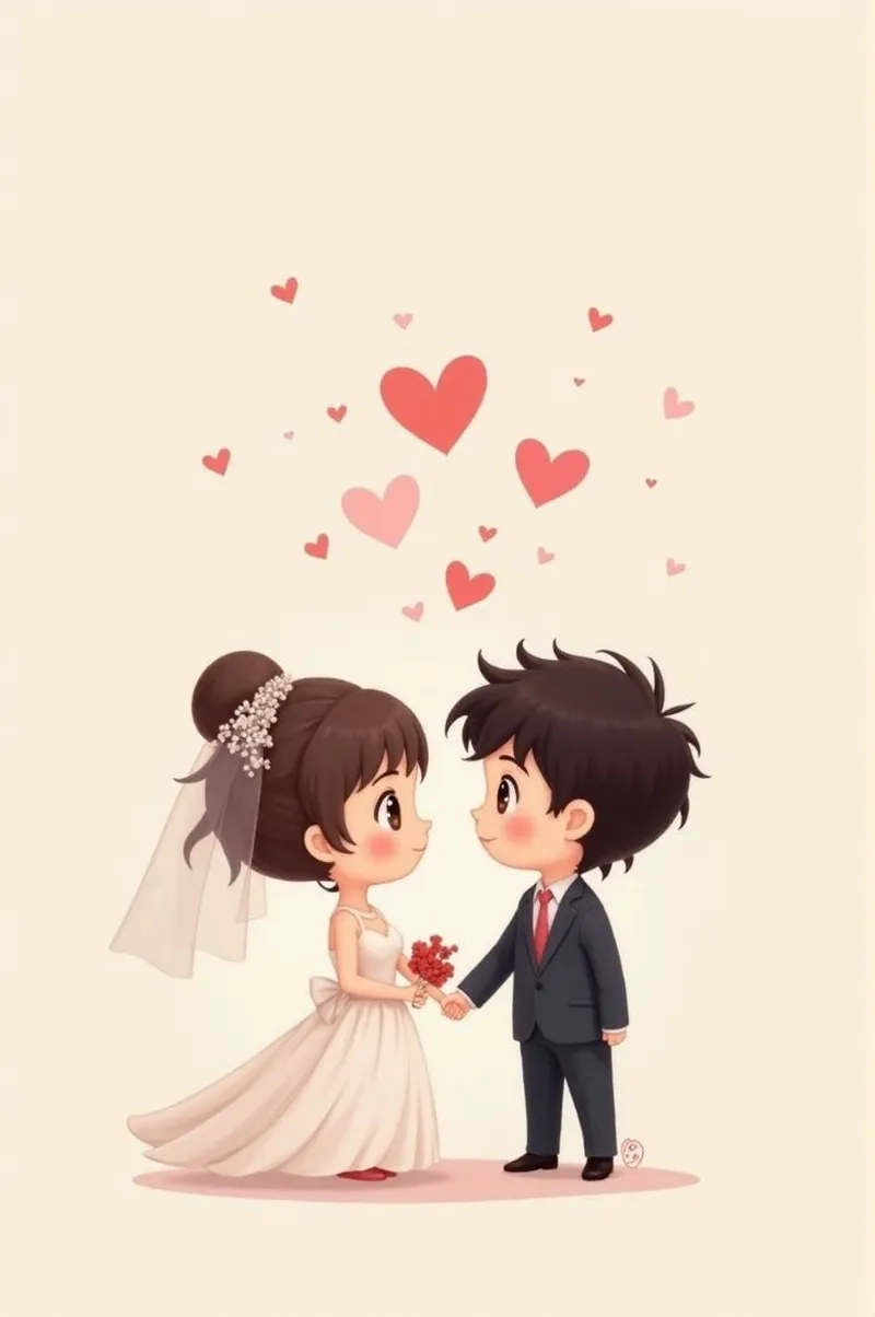 Tỏa sáng tình yêu với avatar đôi cô dâu chú rể chibi cực xinh