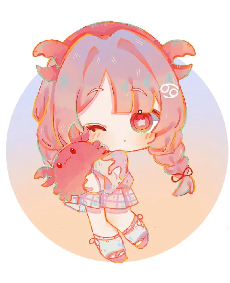 Biến avatar nổi bật với chibi cự giải nữ đáng yêu