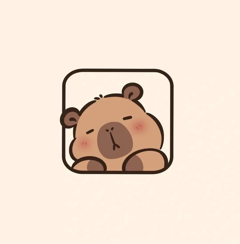 Ngọt ngào đáng yêu với ảnh nền capybara chibi siêu xinh
