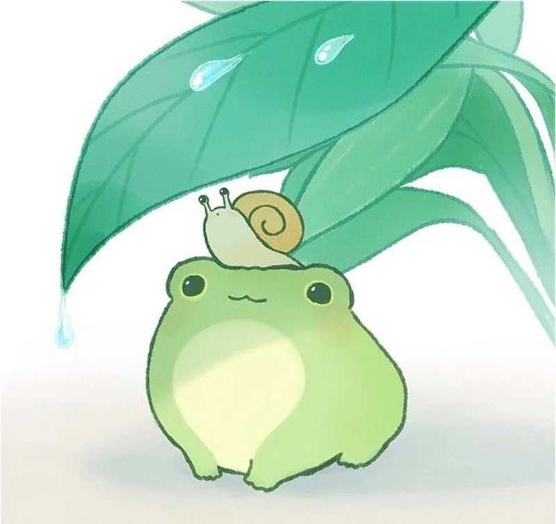 Bộ ảnh nền ảnh ếch chibi siêu dễ thương hot trend