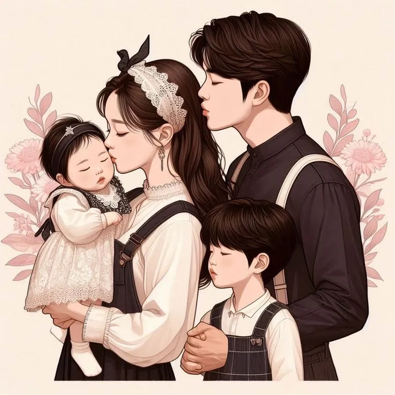 Ngắm trọn bộ ảnh gia đình chibi siêu dễ thương