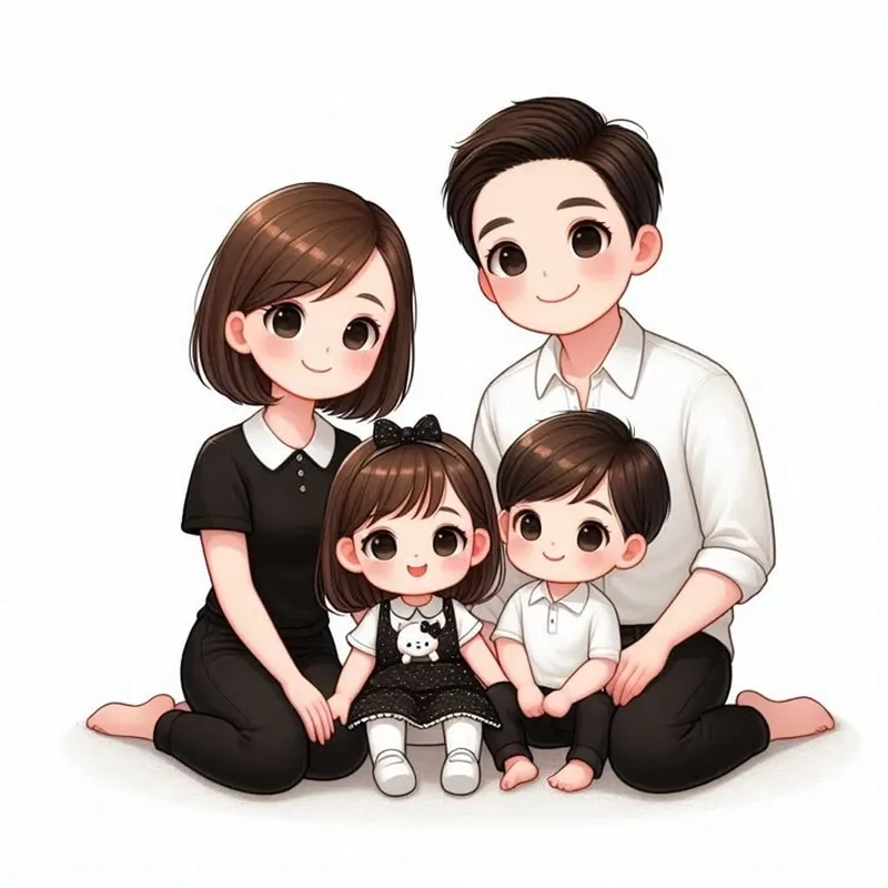 Bộ sưu tập hình gia đình chibi hot trend 2025