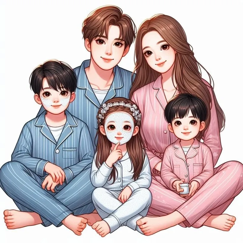 Tải ngay ảnh gia đình chibi cute cho điện thoại