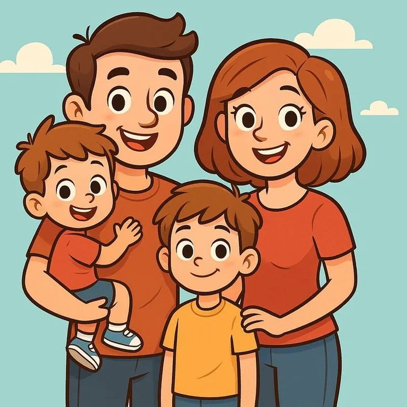Thay màn hình với hình nền gia đình chibi đẹp mắt