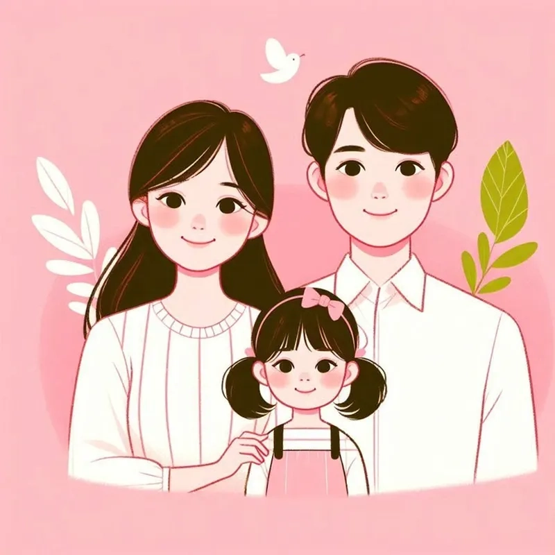Bộ ảnh hình ảnh gia đình chibi cute siêu dễ thương
