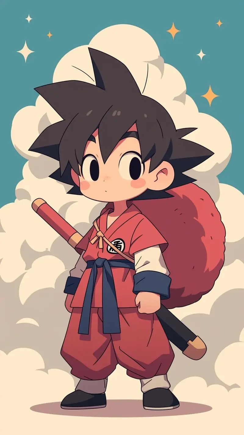 Làm mới màn hình với hình nền goku chibi tuyệt đẹp
