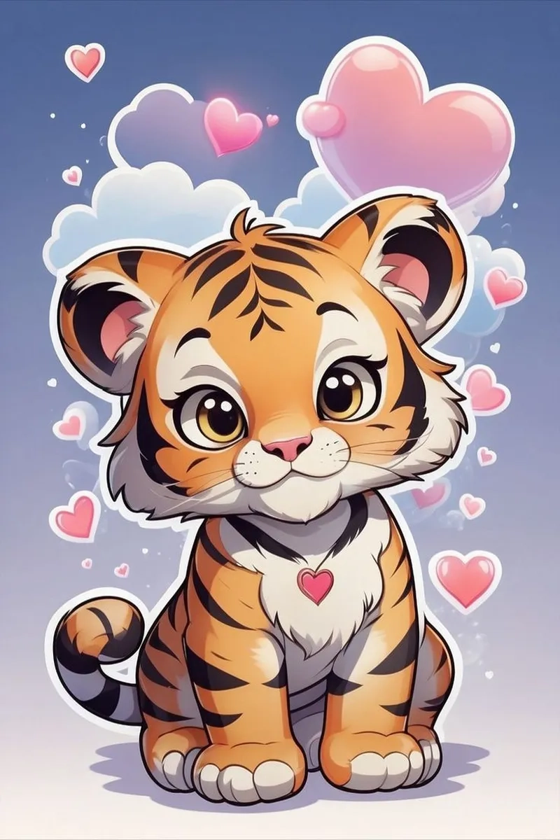 Sáng tạo cùng hình con hổ chibi đầy màu sắc mới lạ