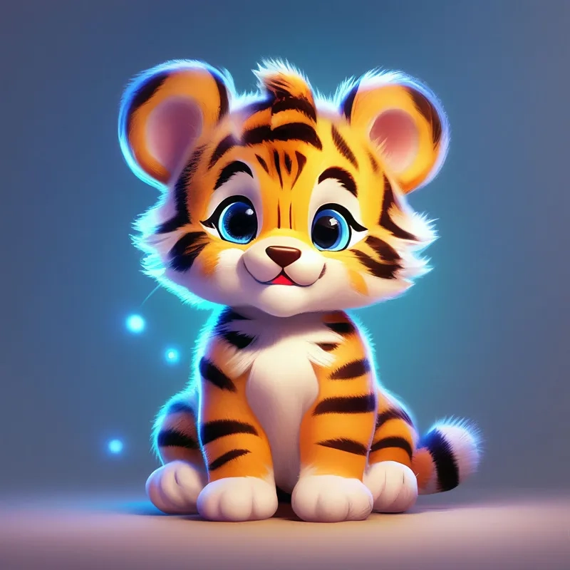 Ngắm nhìn hình con hổ chibi cute siêu đáng yêu