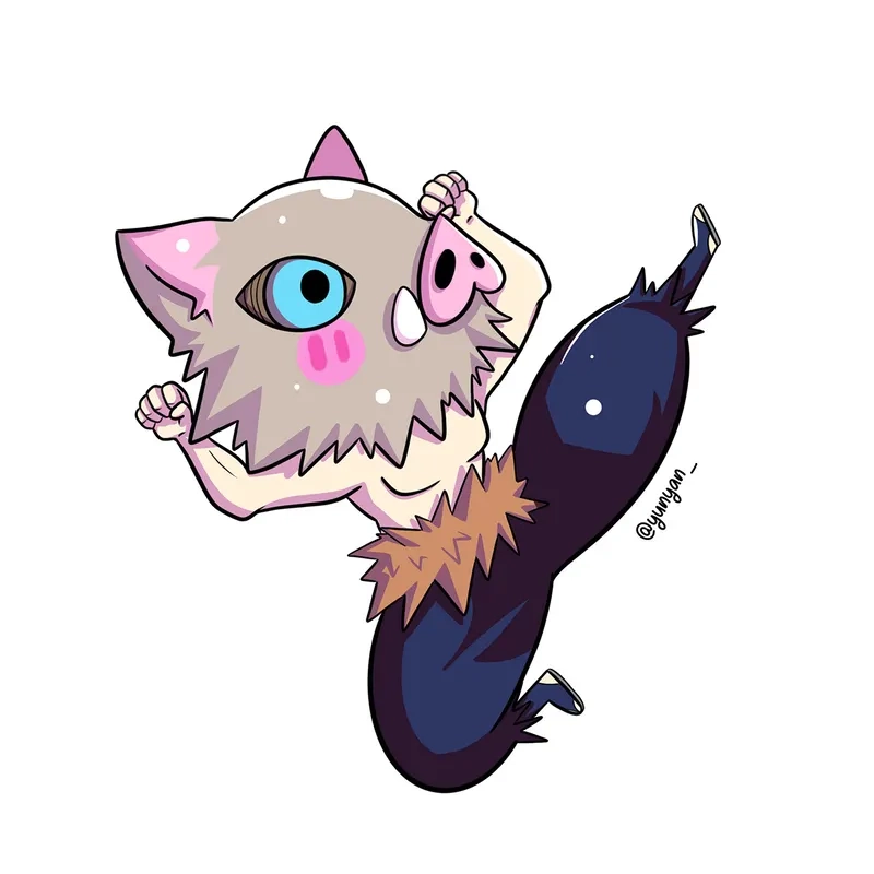 Trang trí màn hình với hình inosuke chibi sinh động