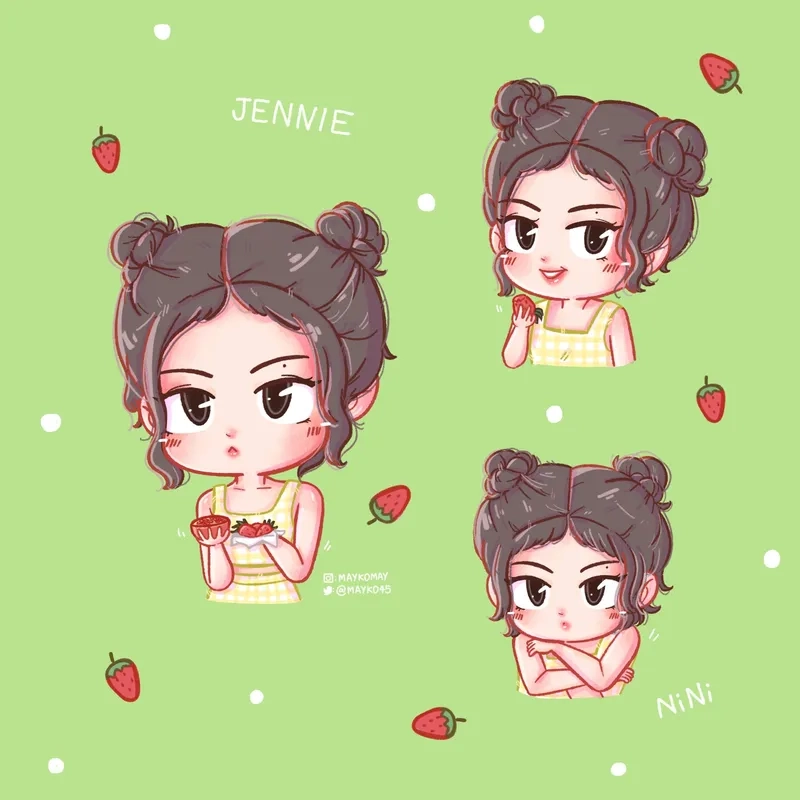 Thả tim cho jennie chibi cute đáng yêu này