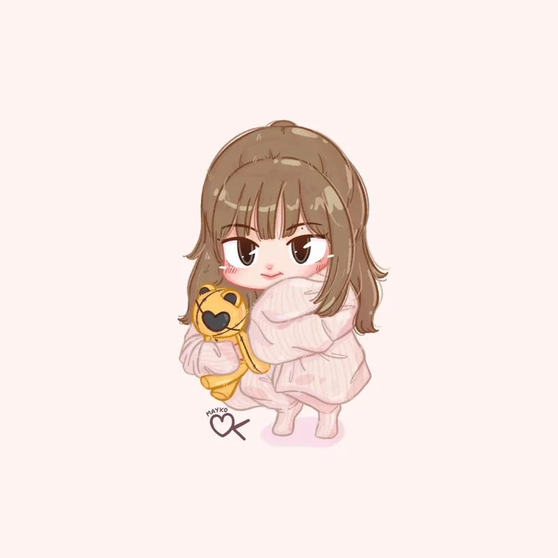 Biến ảnh đại diện nổi bật cùng jennie chibi cute