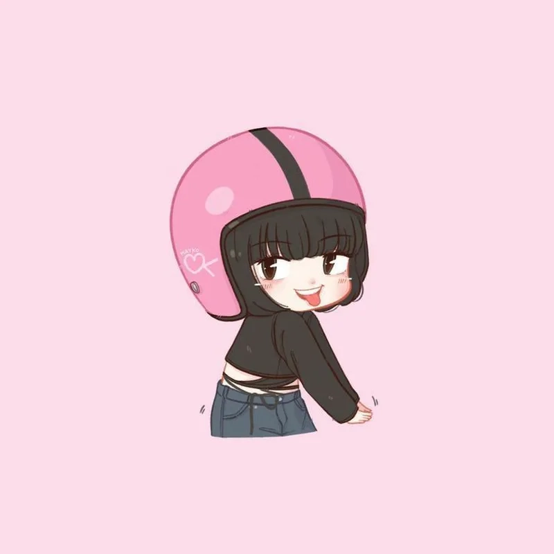 Sáng tạo sticker với black pink lisa chibi thú vị