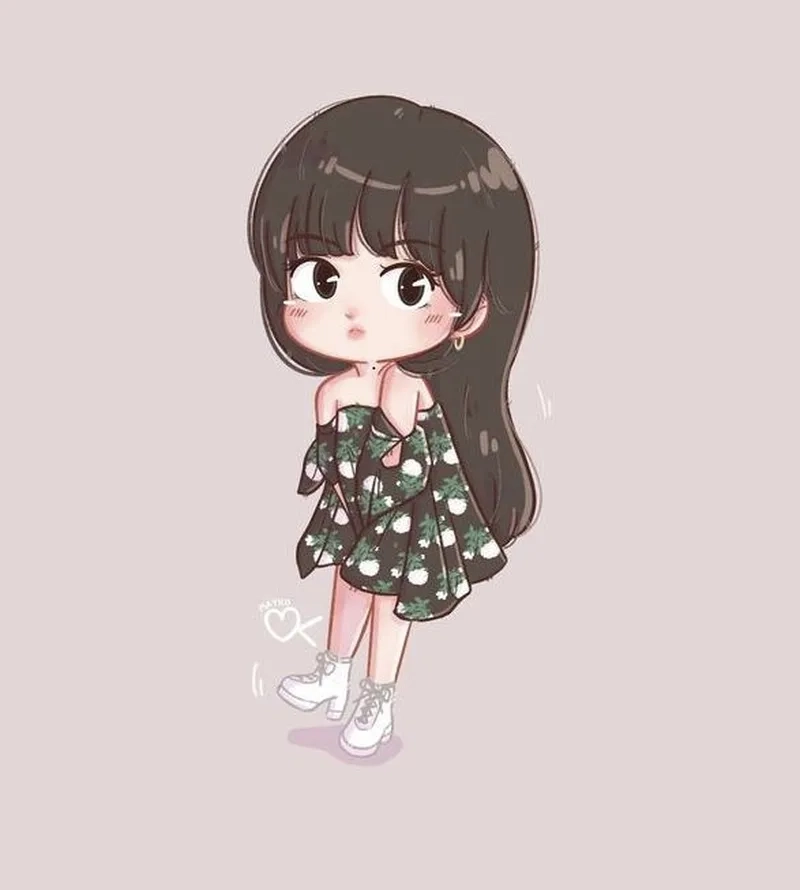 Gửi tặng fan ảnh lisa blackpink cute chibi cực xinh