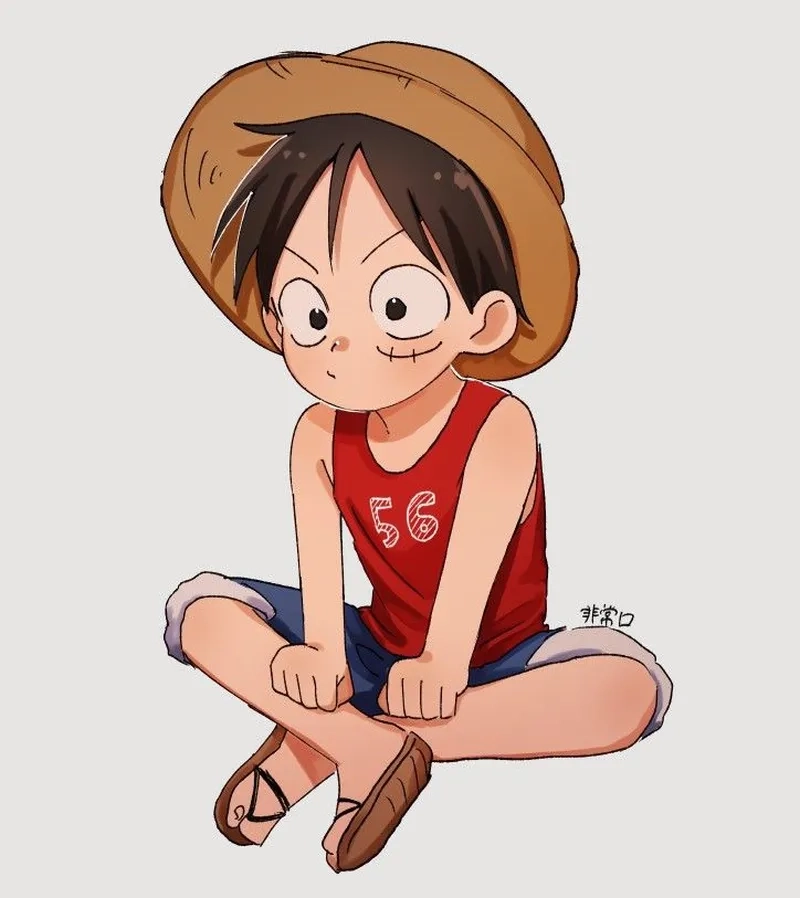 Thả tim với luffy chibi siêu đáng yêu