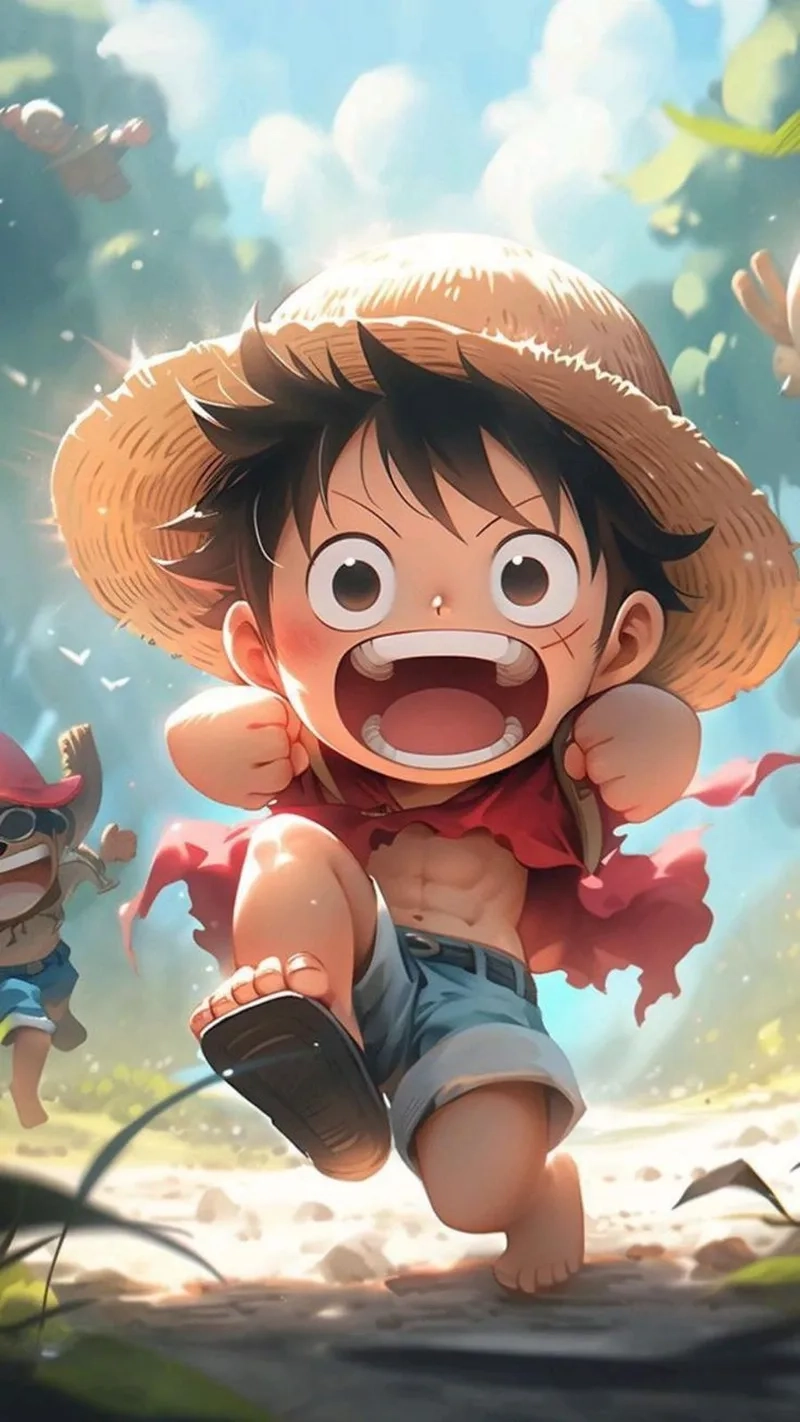 Chia sẻ niềm vui cùng bạn bè với ảnh chibi luffy