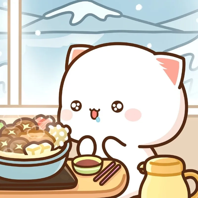 Cực ngọt ngào cùng hình mèo cute chibi đáng yêu